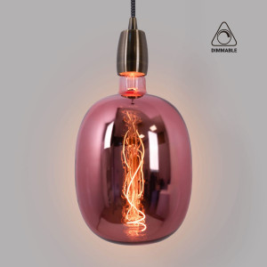 Lâmpada decorativa LED de filamento acabamento em cobre - E27 T170 - Dimerizável - 4W - 1500K