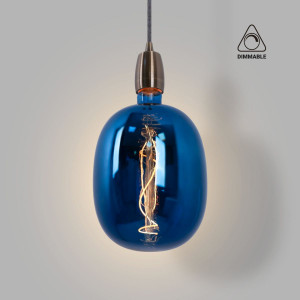 Lâmpada LED decorativa de filamento com acabamento azul - E27 T170 - Dimerizável - 4W - 4200K