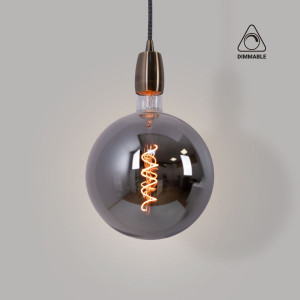 Lâmpada decorativa de globo filamento com acabamento esfumado "Smoky" E27 G200 - Regulável - 4W - 1800K