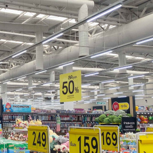 Luz linear LED para espaços comerciais e lojas