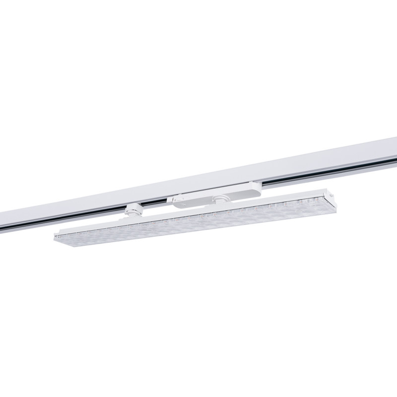 Projetor LED linear direcional para carril trifásico 20W - CCT - CRI90 - Driver KGP - Branco