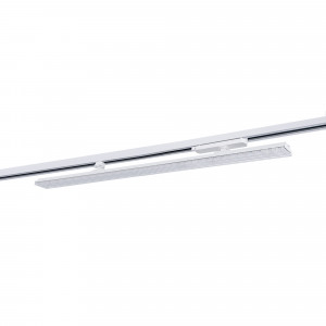 Projetor LED linear direcional para calha trifásica 40W - CCT - CRI90 - Driver KGP -Branco