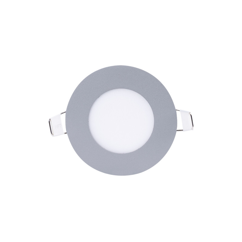 Downlight LED plano 3W - Cor cinzenta - Corte Ø 70mm Downlight LED plano 3W - Cor cinzenta - Corte Ø 70mm