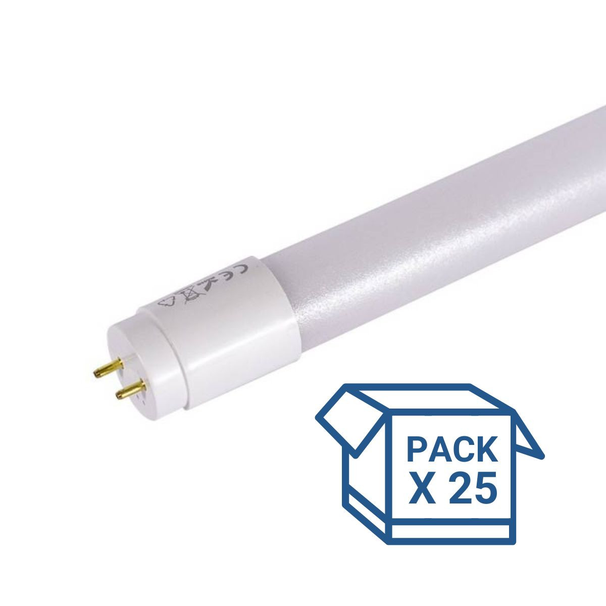 Pack x 25 - Tubos LED 120cm T8 - 18W - 140lm/W