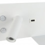 Luminária de parede dupla com entrada USB para carregamento de dispositivo