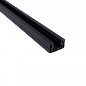 Carril monofásico preto de PVC para focos LED - Superfície -  2 metros