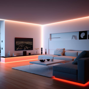 Perfil de alumínio para iluminação e  decoração de salas de estar