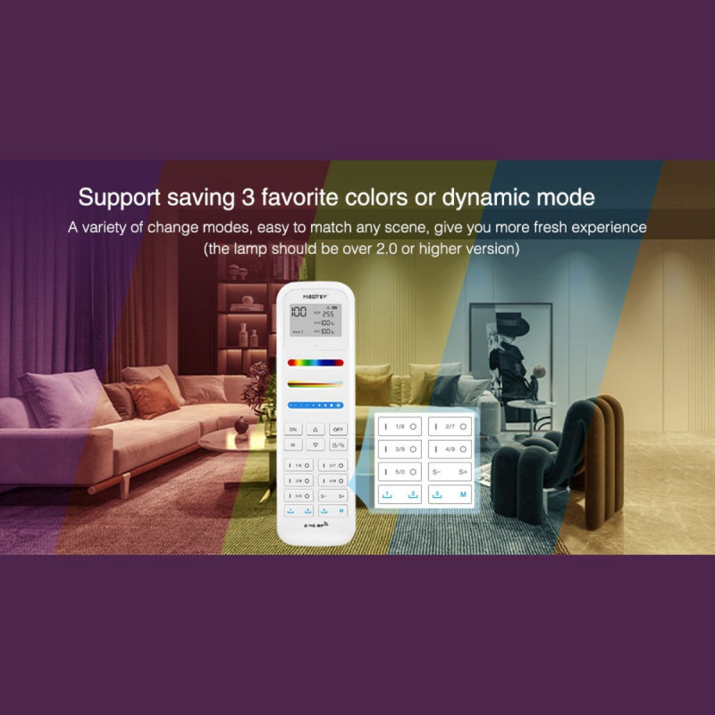 Telecomando para luminárias e luzes RGB + CCT - Branco - Mi Light Telecomando para luminárias e luzes RGB + CCT - Branco - Mi Light