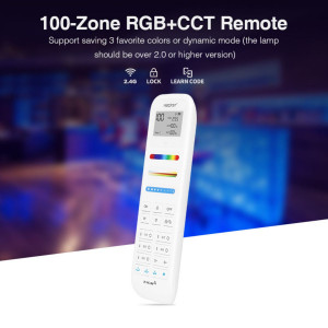 Telecomando de cor branca para iluminação LED RGB + CCT- 100 zonas