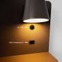 Luminária de parede LED preta 6W design horizontal