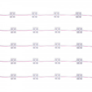 Módulo com pastilhas LED  quadradas para iluminação de letreiros - 2W - 12V - IP65 - 160º - 3000K