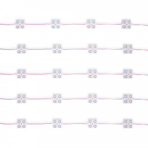 Módulo com pastilhas LED  quadradas para iluminação de letreiros - 2W - 12V - IP65 - 160º - 3000K