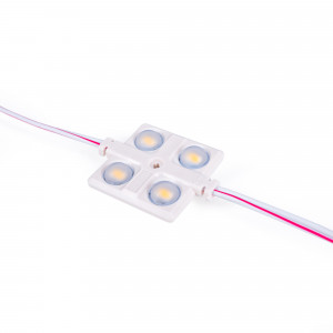 Módulo LED quadrado para reclamos luminosos- 2W - 12V - IP65 - 160º - 6000K - branco frio