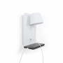 Pack x 2 - Candeeiro de parede para leitura com porta USB "BASKOP" - 6W - Design vertical - Branco