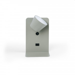 Pack x 2 -Luminária de parede para leitura com porta USB "BASKOP" - 6W - Design vertical - Cinzento
