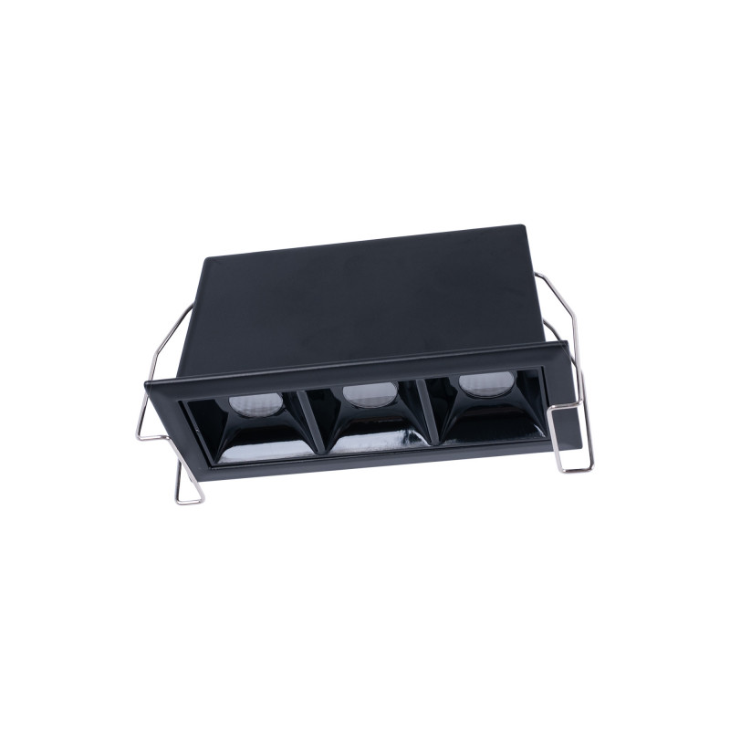 Foco LED linear triplo de encastrar 6W - UGR18 - CRI90 - Chip OSRAM - Preto Foco LED linear triplo de encastrar 6W - UGR18 - CRI90 - Chip OSRAM - Preto