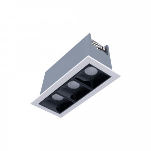 Foco LED linear encastrável triplo 6W - UGR18 - CRI90 - Chip OSRAM - Branco