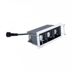 Foco LED linear encastrável triplo 6W - UGR18 - CRI90 - Chip OSRAM - Branco