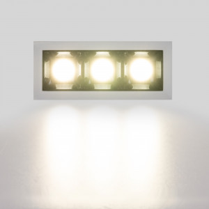 Foco Projetor LED linear triplo para encastrar 6W - UGR18 - CRI90 - Chip OSRAM - Branco