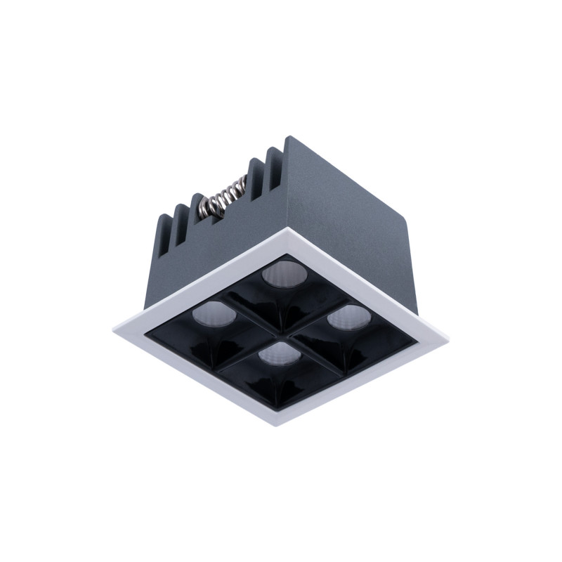Downlight LED branco de 8W com 4 focos