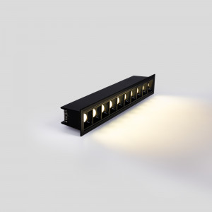 Foco LED linear de embutir 20W - UGR18 - CRI90 - Chip OSRAM - Preto