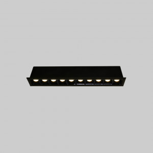 Foco LED linear de embutir 20W - UGR18 - CRI90 - Chip OSRAM - Preto