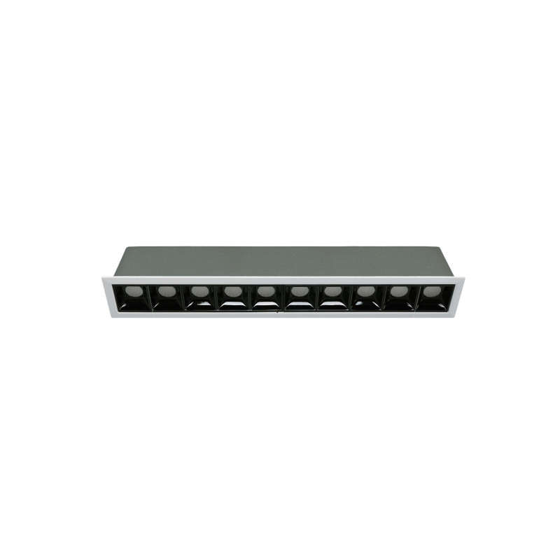 Foco linear LED branco de encastrar 20W - UGR18 - CRI90 - Chip OSRAM