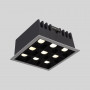 Downlight LED quadrado de encastrar 18W - 9 focos - UGR18 - CRI90 - Chip OSRAM - Branco