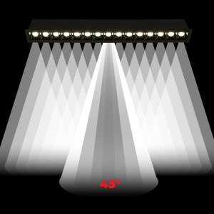 Projetor LED de encastrar 30W - UGR18 - CRI90 - chip OSRAM - 4000K - Preto - ângulo 45º.