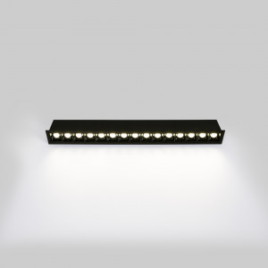 Foco linear LED de 30W cor preta encastrável - UGR18 - CRI90 - Chip OSRAM - 4000K