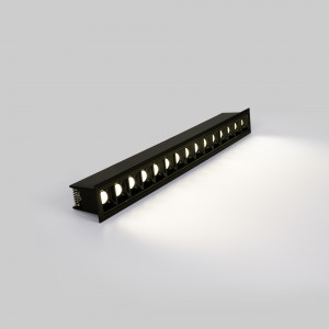 Foco linear LED de 30W cor preta encastrável - UGR18 - CRI90 - Chip OSRAM - 4000K