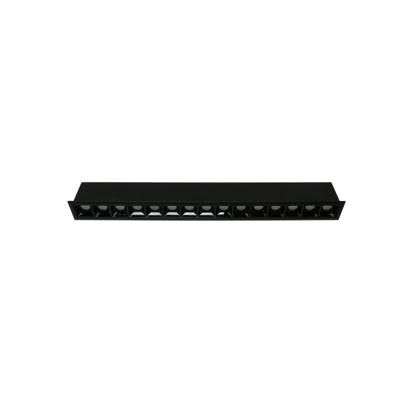 Foco linear LED de 30W para encastrar - UGR18 - CRI90 - Chip OSRAM - 4000K - Preto