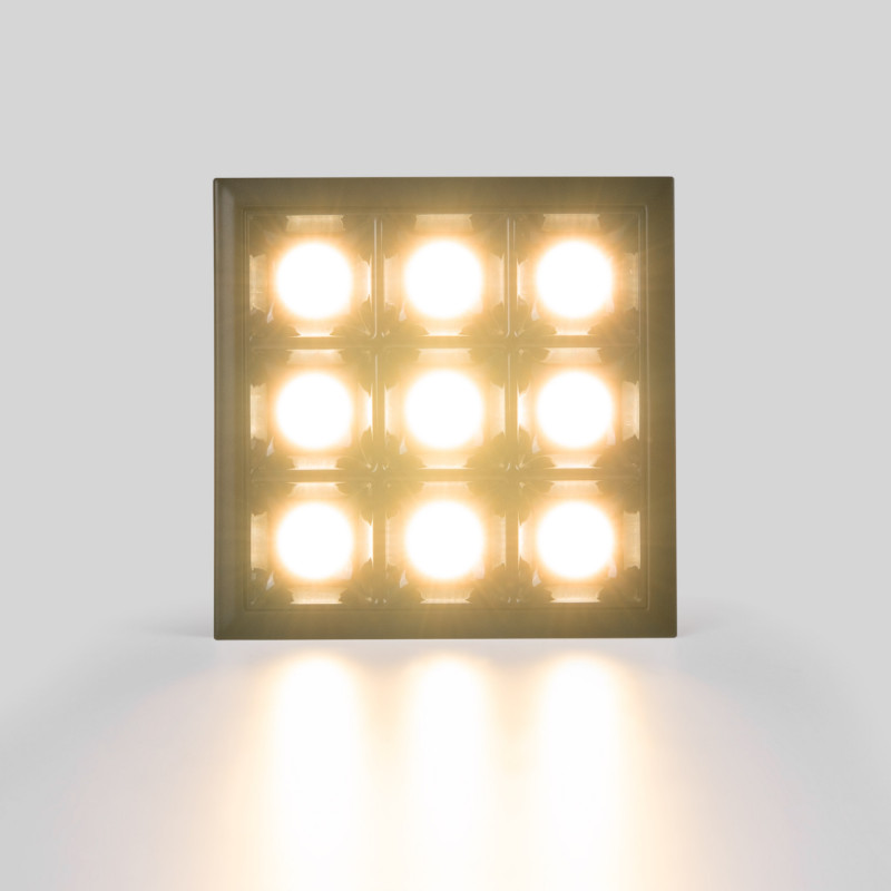 Luminária LED de embutir de 18W  design quadrado - cor preta