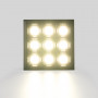 Downlight LED quadrado de encastrar 18W - 9 focos - UGR18 - CRI90 - Chip OSRAM - Branco