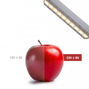 Foco linear LED para integração em gesso cartonado - 20W - UGR18 - CRI90 - Branco