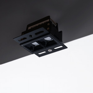 Luminária LED de embutir de design quadrado - cor preta