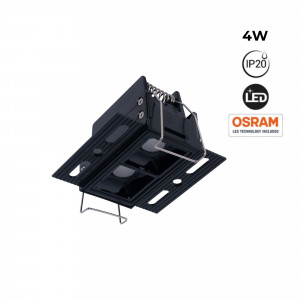 Foco linear LED para integração em gesso cartonado - 4W - UGR18 - CRI90 - Preto