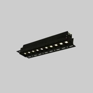 Luminária linear LED para integração em gesso cartonado - 20W - UGR18 - CRI90 - Preto