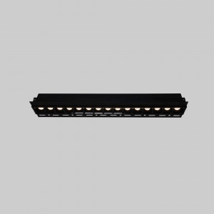 Foco linear LED para integração em gesso cartonado - 30W - UGR18 - CRI90 - Preto