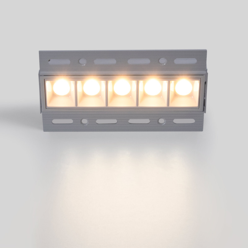 Foco linear LED para integração em gesso cartonado - 12W - UGR18 - CRI90 - Branco