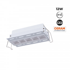 Foco linear LED para integração em gesso cartonado - 12W - UGR18 - CRI90 - Branco