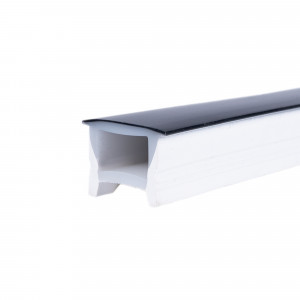 Capa de silicone flexível preta encastrável para transformar fita LED em néon - 16x16mm - 5 metros - Curvatura vertical