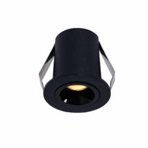 Downlight circular LED de encastrar 2W - Chip Osram - UGR18 - Corte Ø 25mm - Preto