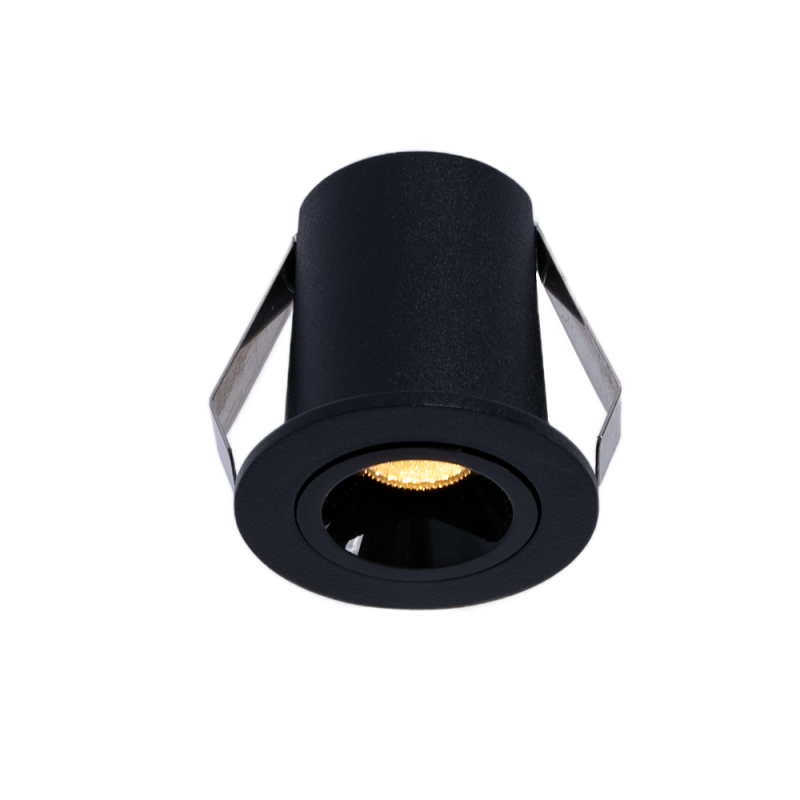 Downlight circular LED de encastrar 2W - Chip Osram - UGR18 - Corte Ø 25mm - Preto
