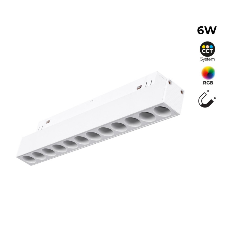 Luminária linear para carril magnético RGB + CCT - 6W - UGR18 - Mi Light - Branco Luminária linear para carril magnético RGB + CCT - 6W - UGR18 - Mi Light - Branco