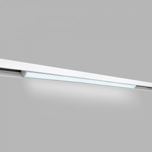 Luminária linear opalina com três tonalidades de luz