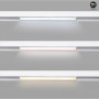 Luminária linear opalina com três tonalidades de luz