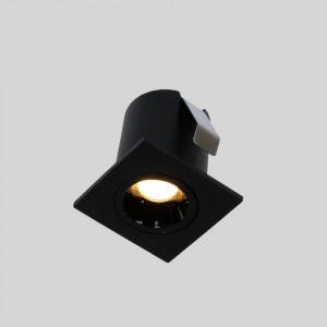 Downlight LED quadrado de encastrar 2W - Chip Osram - UGR18 - Corte Ø 25mm - Preto