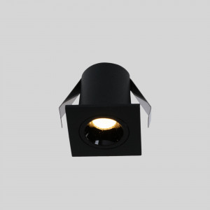 Downlight LED quadrado de encastrar 2W - Chip Osram - UGR18 - Corte Ø 25mm - Preto
