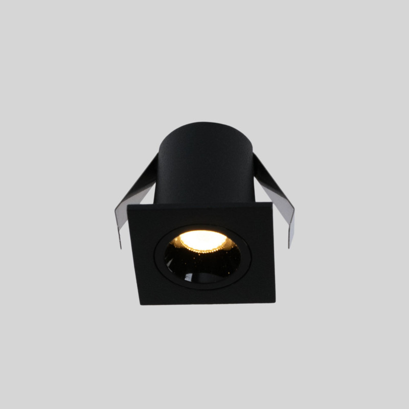 Downlight LED quadrado de encastrar 2W - Chip Osram - UGR18 - Corte Ø 25mm - Preto Downlight LED quadrado de encastrar 2W - Chip Osram - UGR18 - Corte Ø 25mm - Preto